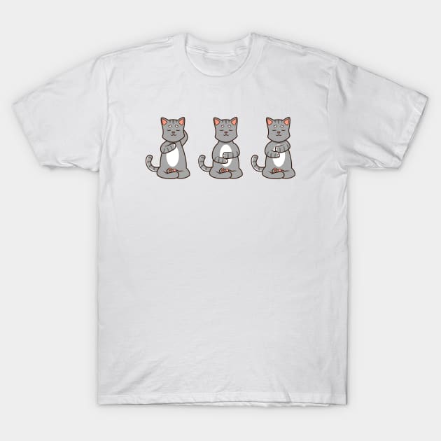 Three cats at reiki T-Shirt by Modern Medieval Design